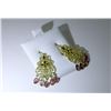 Image 3 : 23) 18K YELLOW GOLD PAIR OF PINK SAPPHIRE EARRINGS