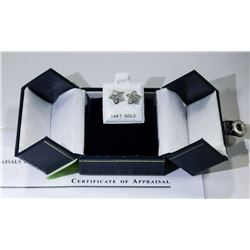 11) 14K WHITE GOLD PAIR OF DIAMOND STUD EARRINGS