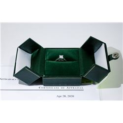 4) 14K WHITE GOLD FANCY CUT DIAMOND SOLITAIRE