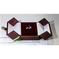 1) 14K WHITE GOLD FANCY CUT TANZANITE AND