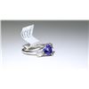 Image 2 : 1) 14K WHITE GOLD FANCY CUT TANZANITE AND