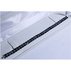 32) SILVER NATURAL SAPPHIRE 7.5"  BRACELET