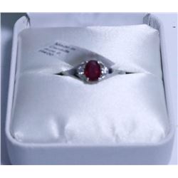 46) 10K WHITE GOLD NATURAL RUBY(0.65CT) DIAMOND