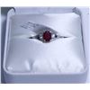 Image 1 : 46) 10K WHITE GOLD NATURAL RUBY(0.65CT) DIAMOND