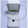 Image 1 : 49) 14K WHITE GOLD SAPPHIRE(4.4CT)  NECKLACE,