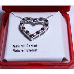 40) SILVER NATURAL GARNET 20"  NECKLACE, SUGGESTED