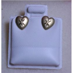 2) 14K YELLOW GOLD HEARTSHAPE SCREWBACK  EARRINGS,