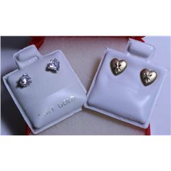 3) WHITE GOLD AND YELLOW GOLD SET OF  EARRINGS