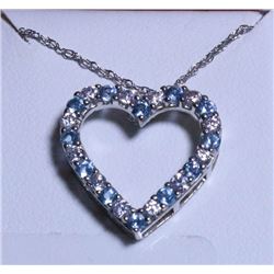 35) SILVER BLUE TOPAZ 20"  NECKLACE, SUGGESTED