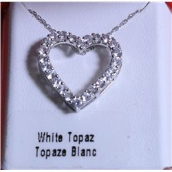 42) SILVER WHITE TOPAZ 20"  NECKLACE, SUGGESTED