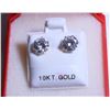 Image 1 : 36) 10K YELLOW GOLD CZ 6.5MM  EARRINGS, MADE IN