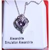 Image 1 : 17) SILVER SIMULATED ALEXANDRITE 20"  NECKLACE