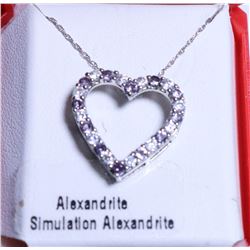 26) SILVER SIMULATION ALEXANDRITE 20"  NECKLACE,