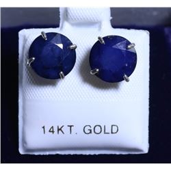 8) 14K WHITE GOLD ENHANCED BLUE SAPPHIRE