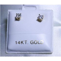 43) 14K YELLOW GOLD DIAMOND(0.16CT)  EARRINGS