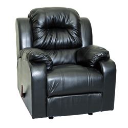 NEW BLACK BONDED LEATHER RECLING CHAIR