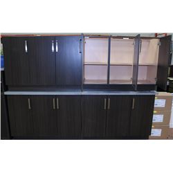 LOT OF 4 THREE DOOR CABINETS