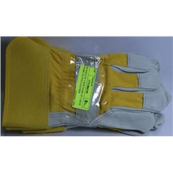 BUNDLE OF 3 NEW PAIRS OF LARGE WORK GLOVES LEATHER