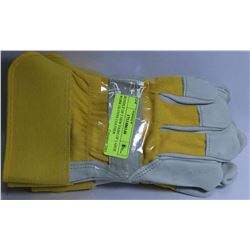 BUNDLE OF 3 NEW PAIRS OF LARGE WORK GLOVES LEATHER