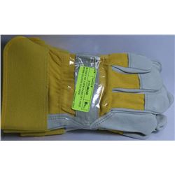 BUNDLE OF 3 NEW PAIRS OF LARGE WORK GLOVES LEATHER