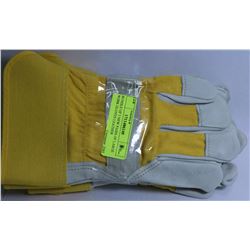 BUNDLE OF 3 NEW PAIRS OF LARGE WORK GLOVES LEATHER