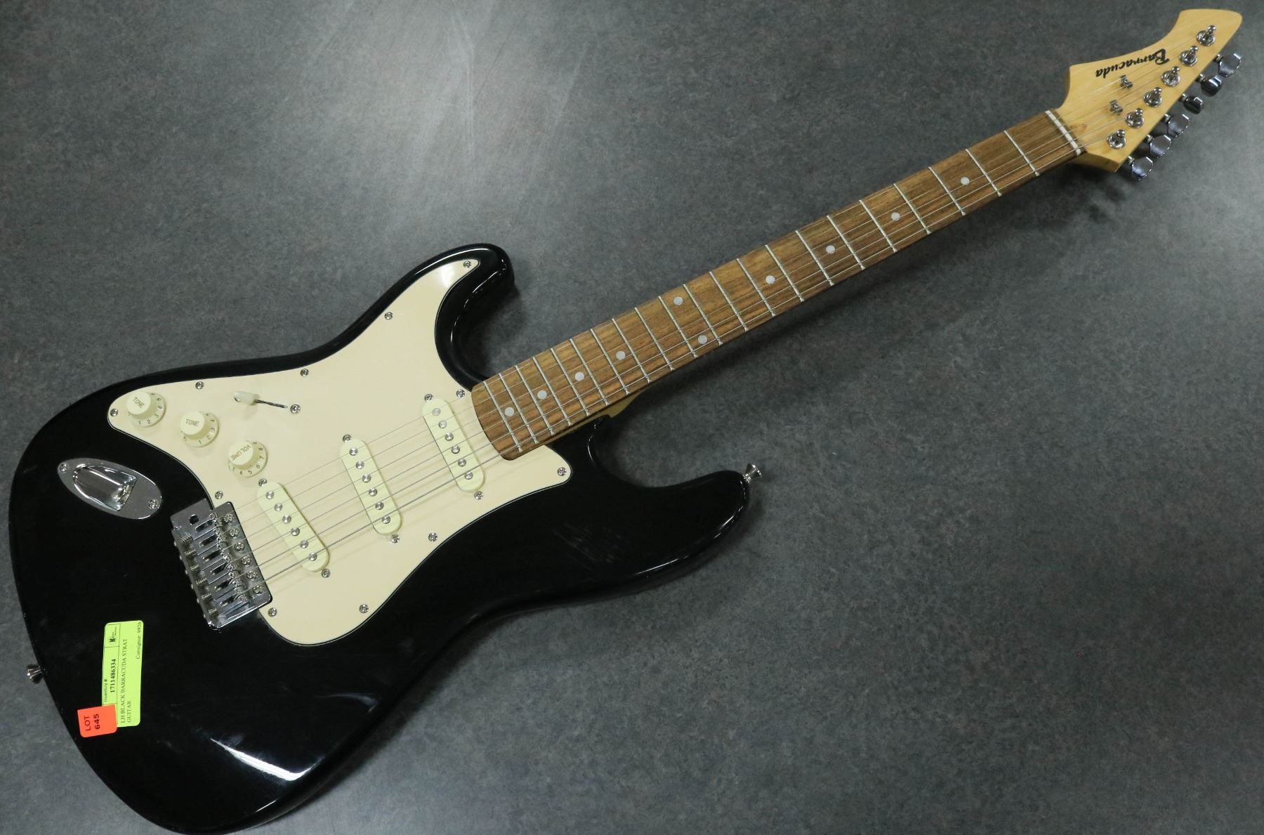 LH BLACK BARRACUDA STRAT GUITAR