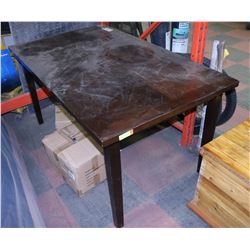WOOD TONE KITCHEN TABLE 35.5"X60"X30.5".