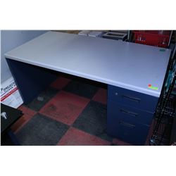 GREY AND BLUE DESK 5' WIDE X 30" DEEP X 29" TALL