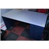 Image 1 : GREY AND BLUE DESK 5' WIDE X 30" DEEP X 29" TALL