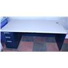 Image 1 : GREY AND BLUE DESK 6' WIDE X 3' DEEP X 29" TALL