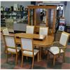 Image 1 : OAK TABLE WITH 6 CHAIRS INCLUDED IS A 2 PC HUTCH