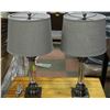 Image 1 : 2 NEW CONTEMPORARY BRUSHED STEEL TABLE LAMPS