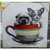 Image 1 : CUP OF PUPPY DOGS CANVAS PICTURE