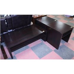 ESPRESSO BROWN 2-TIER COFFEE TABLE &