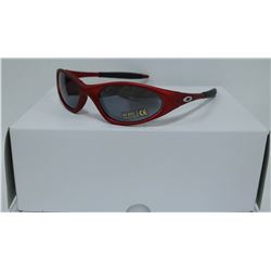 BOX OF OAKLEY STYLE RED DESIGNER SUNGLASSES