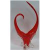 Image 1 : VINTAGE RED FIRE ART GLASS PIECE -