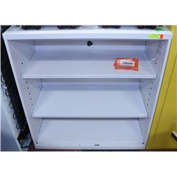 WHITE OPEN FACE STORAGE CABINET WITH 4 SHELF LEVEL