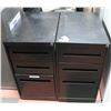 Image 1 : 2 BLACK PEDESTAL CABINETS, ONE HAS DAMAGED TRACK