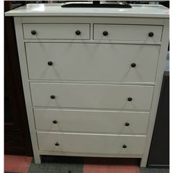 6 DRAWER WHITE DRESSER, 44 X 19 X 52