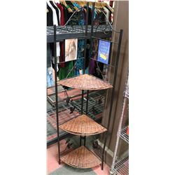 DECORATIVE BLACK METAL & WICKER CORNER