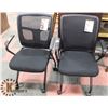 Image 1 : 2 BLACK OFFICE CHAIRS WITH WHEELS, NO ADJUSTMENT