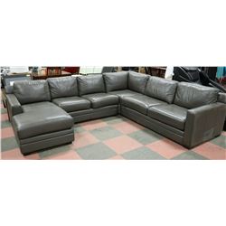 LEATHERETTE SECTIONAL, APPROX 108 X 118
