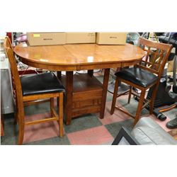 SOLID WOOD PEDESTAL PUB-STYLE TABLE