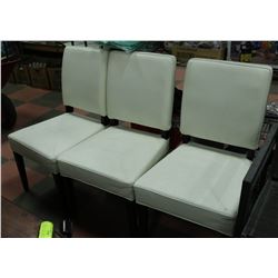 LOT OF 3 PREVIOUSLY ENJOYED WHITE LEATHERETTE