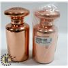 Image 1 : 2 NEW COPPER MUSHROOM TOP SALT & SPIECE SHAKERS