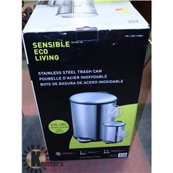 2 NEW TRASH CANS 35L & 5.5 L FOOT OPERATED