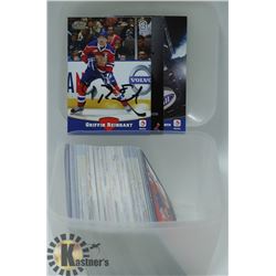 CONTAINER OF OIL KINGS CARDS, MOSTLY AUTOGRAPHED