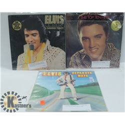 LOT OF 3 ASSORTED ELVIS RECORDS, 2 ARE STILL SEALED