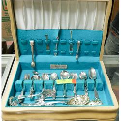 CHEST OF SILVER PLATED DINNER WARE