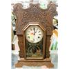 Image 1 : ANTIQUE ORNATE GINGERBREAD STYLE MANTLE CLOCK